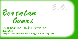 bertalan ovari business card